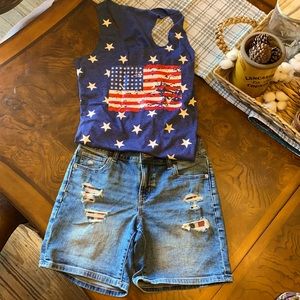 New w/ tags MAURICES Distressed 4th of July Shorts